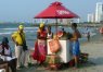 Fruit seller on Cartagena beach