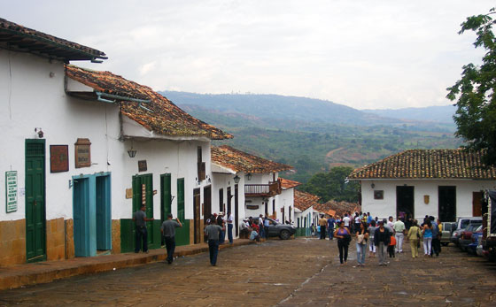 Colonial buildings on Barichara's main plaza