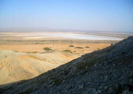View over the desert and salt flats from Cerro Pan de Azucar