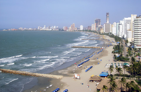 View of Bocagrande Beach, Cartagena