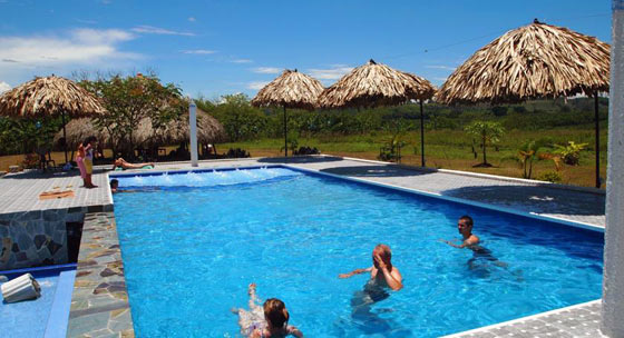 Outdoor swimming pool at Finca Azulinas