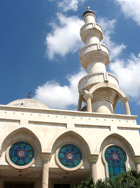 The minaret of Omar Ibn Al-Jattab Mosque in Maicao