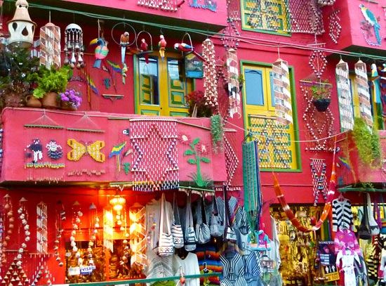 Colourful shop facade in Raquira