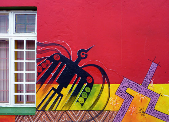 Artwork on house, Raquira