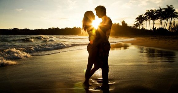 Colombian couple on beach