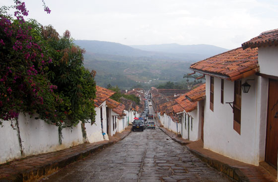 A typical colonial street in Barichara, Colombia