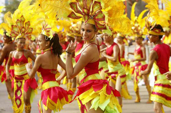 A colourful parade at the Barranquilla Carnival