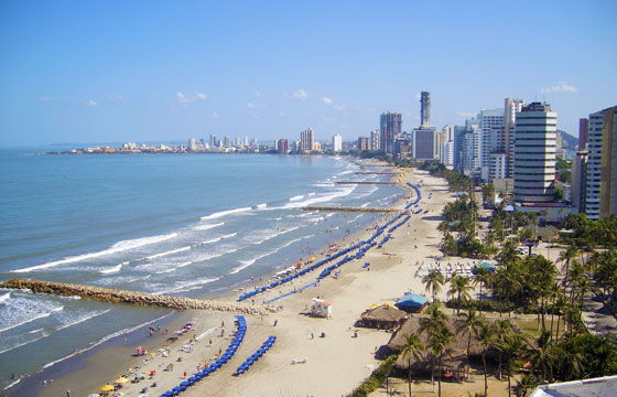 View along Bocagrande Beach, Cartagena