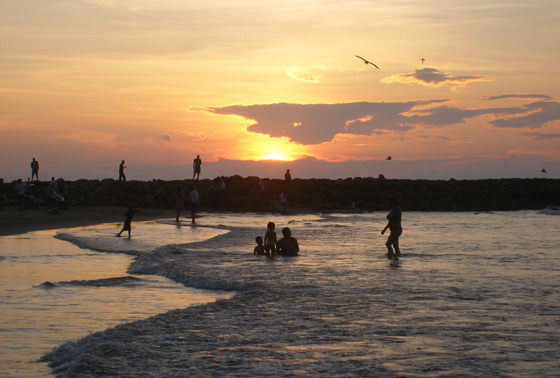 Bocagrande Beach at sunset, Cartagena