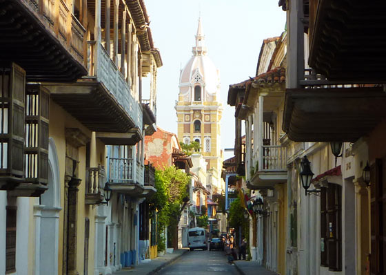 View along Calle Don Sancho, Cartagena