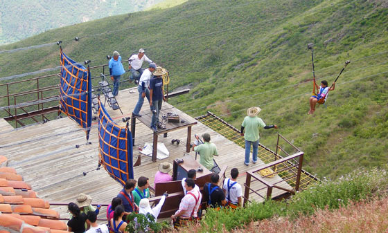 Chicamocha Park's popular zipline attraction