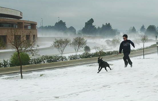 The aftermath of a hailstorm in Bogota