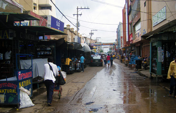Main trading street in Maicao, Colombia