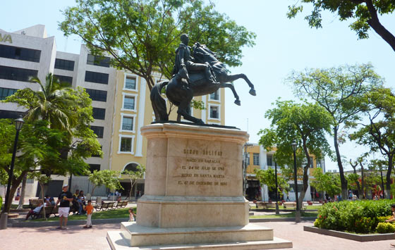 Statue of Simon Bolivar on horseback